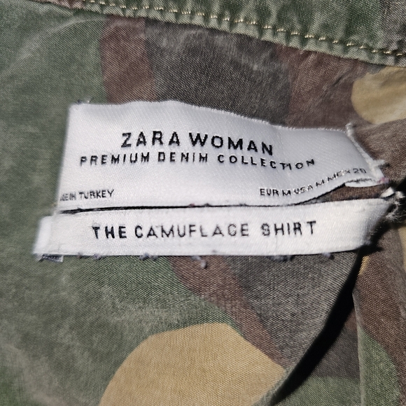 Zara Woman Premium Denim The Camoflauge Shirt In M - Picture 6 of 6